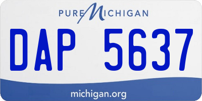 MI license plate DAP5637