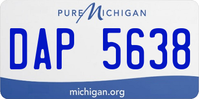 MI license plate DAP5638