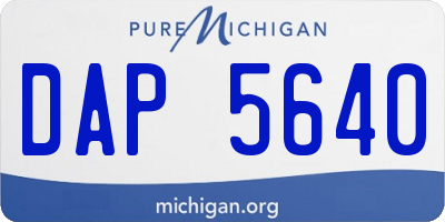 MI license plate DAP5640