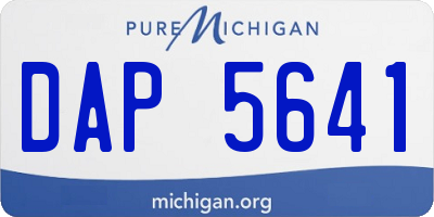 MI license plate DAP5641