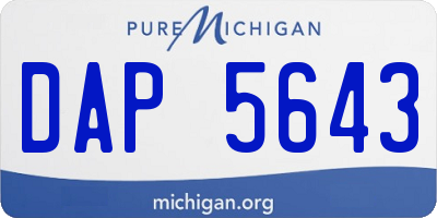 MI license plate DAP5643