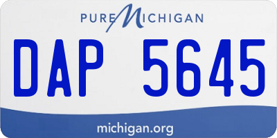 MI license plate DAP5645