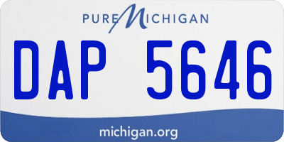 MI license plate DAP5646