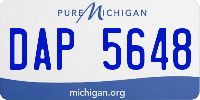 MI license plate DAP5648