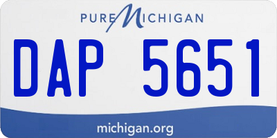 MI license plate DAP5651