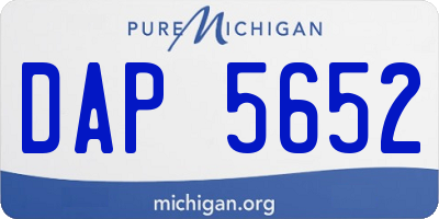 MI license plate DAP5652