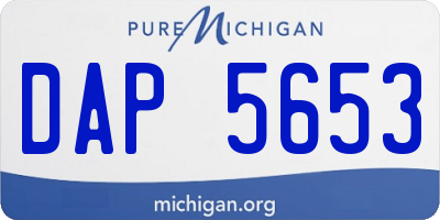 MI license plate DAP5653