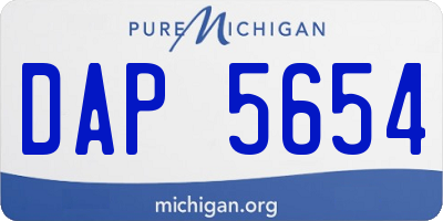 MI license plate DAP5654