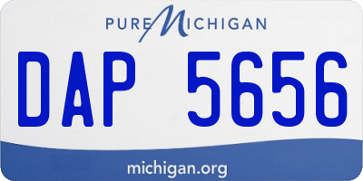 MI license plate DAP5656