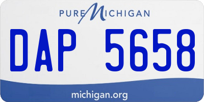 MI license plate DAP5658