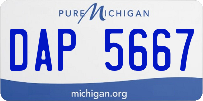 MI license plate DAP5667