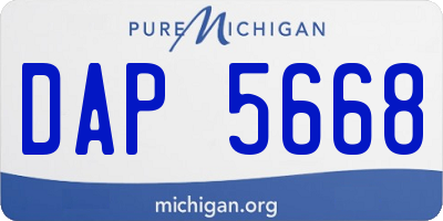 MI license plate DAP5668