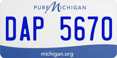 MI license plate DAP5670