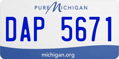 MI license plate DAP5671