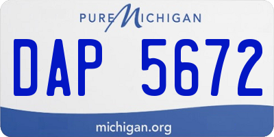 MI license plate DAP5672