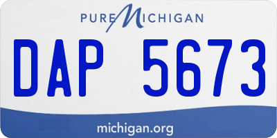 MI license plate DAP5673