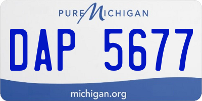 MI license plate DAP5677