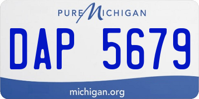 MI license plate DAP5679