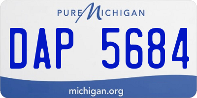 MI license plate DAP5684