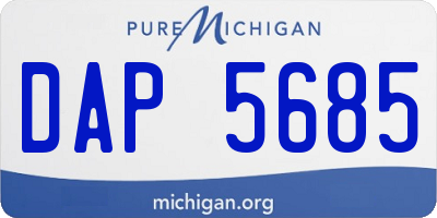 MI license plate DAP5685