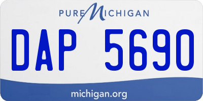 MI license plate DAP5690