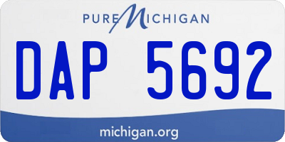 MI license plate DAP5692