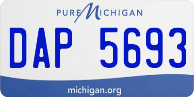 MI license plate DAP5693