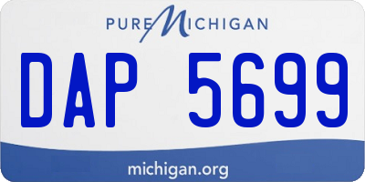 MI license plate DAP5699