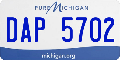 MI license plate DAP5702