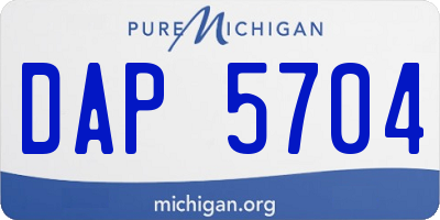 MI license plate DAP5704
