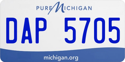 MI license plate DAP5705