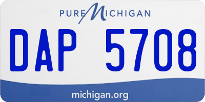 MI license plate DAP5708