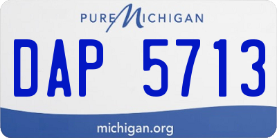MI license plate DAP5713