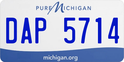 MI license plate DAP5714