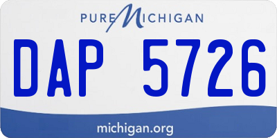 MI license plate DAP5726