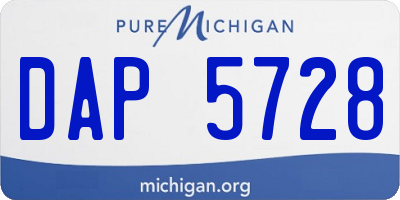 MI license plate DAP5728