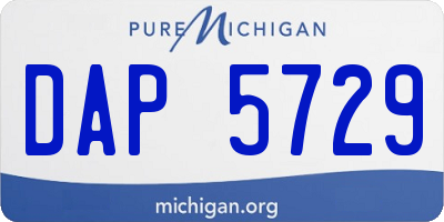 MI license plate DAP5729