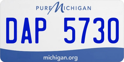MI license plate DAP5730