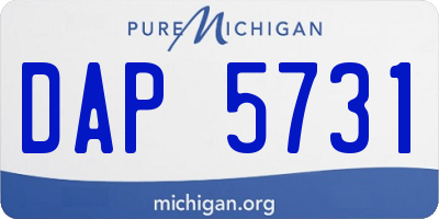 MI license plate DAP5731
