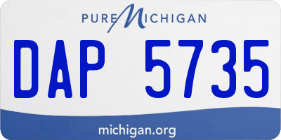 MI license plate DAP5735