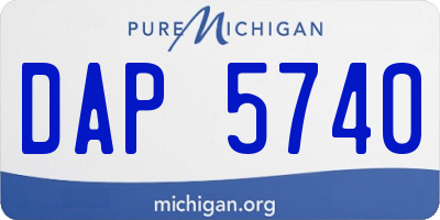 MI license plate DAP5740