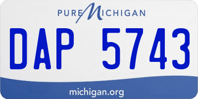MI license plate DAP5743