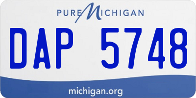 MI license plate DAP5748