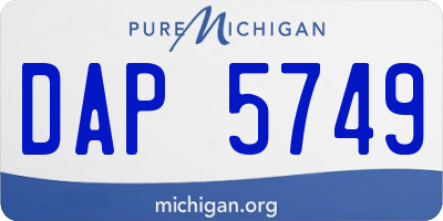 MI license plate DAP5749