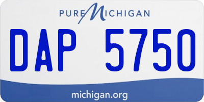 MI license plate DAP5750