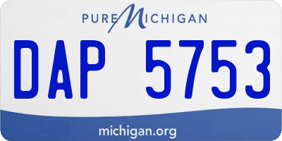 MI license plate DAP5753