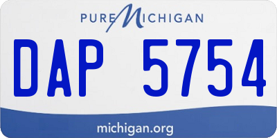 MI license plate DAP5754
