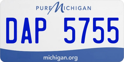 MI license plate DAP5755