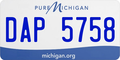 MI license plate DAP5758
