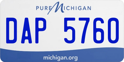 MI license plate DAP5760